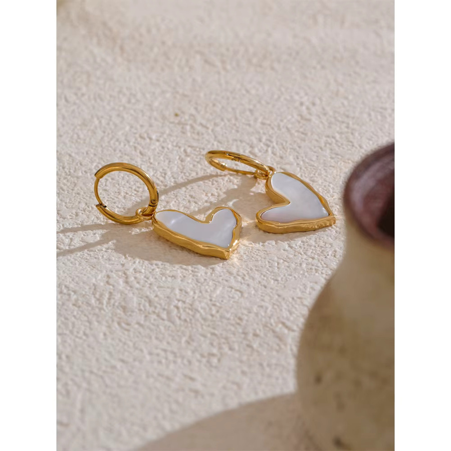 Yhpup Hoop Ohrringe, Herz, Gold, Unisex - Bild 2