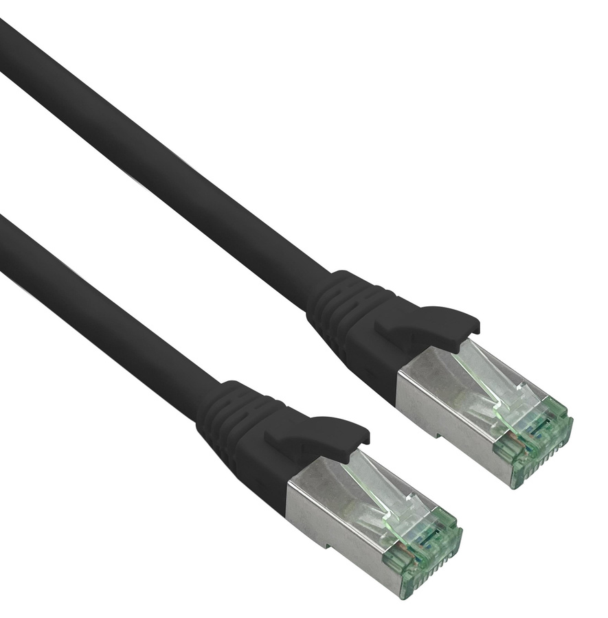 Helos Patch-Kabel Cat7 S/FTP Schwarz, Länge: 30 m, RJ-45 auf RJ-45 - Bild 1