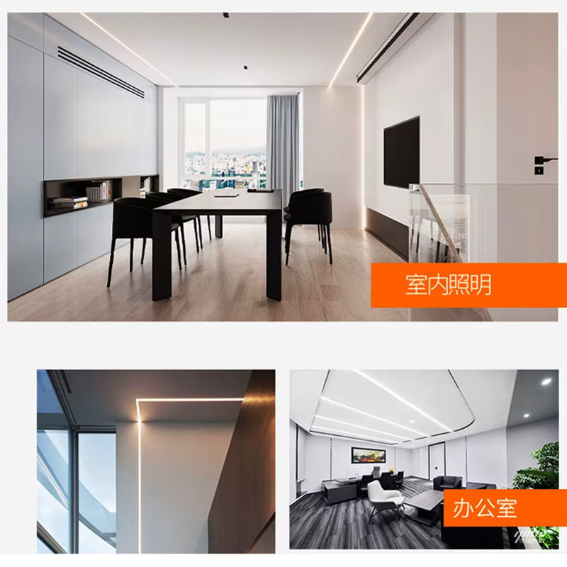 Khelse Schrankleuchte in Schwarz aus Aluminium als versenkte U/W-Typ Lineare LED-Leuchte für Küche, Bücherregal und Kleiderschrank - Bild 4