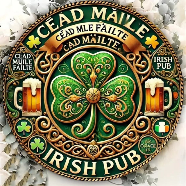 CIFBUY St. Patrick's Day Deko-Schild mit grünem Kleeblatt-Design - Bild 1