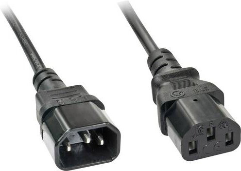 Lindy Strom Verlängerungskabel Deluxe IEC C14 auf IEC C13 in Schwarz, Länge: 2,0 m - Bild 1