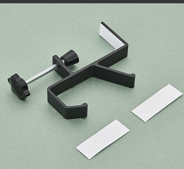 Verstellbarer Schreibtisch-Kantenhaken in Weiß aus Metall zur Aufbewahrung von Gaming-Headsets und Rucksäcken mit selbstklebender Montage - Bild 1