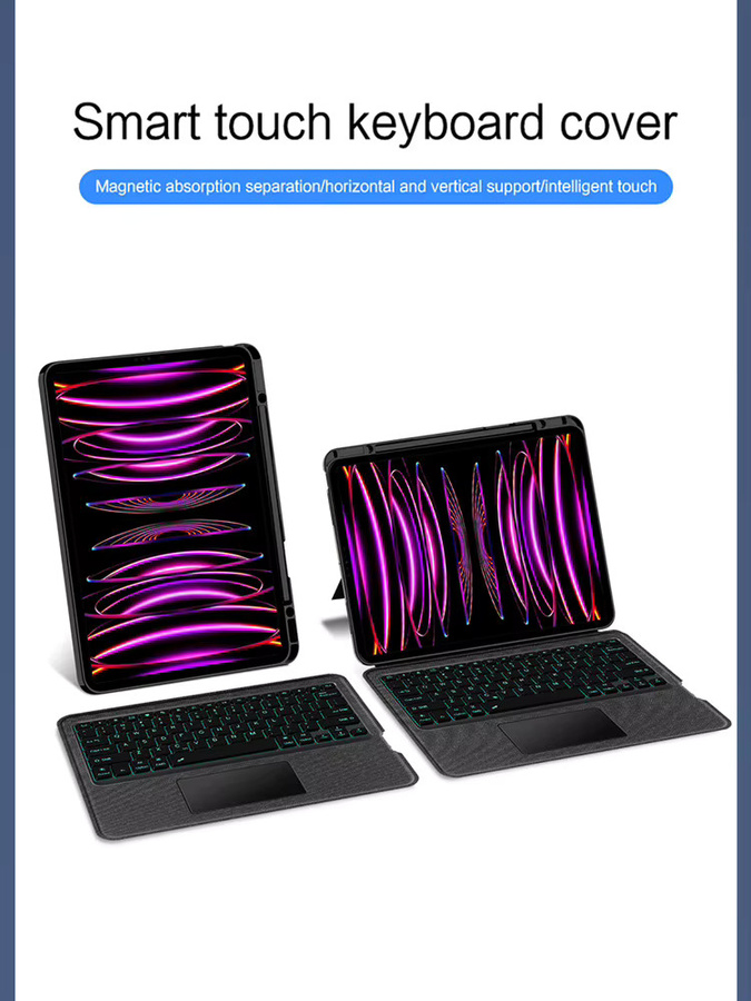 AJIUYU Magic Keyboard Hülle für iPad Air 13 Zoll M3 2025 und iPad Pro 12,9 Zoll Folio Tastaturabdeckung in Grün - Bild 6