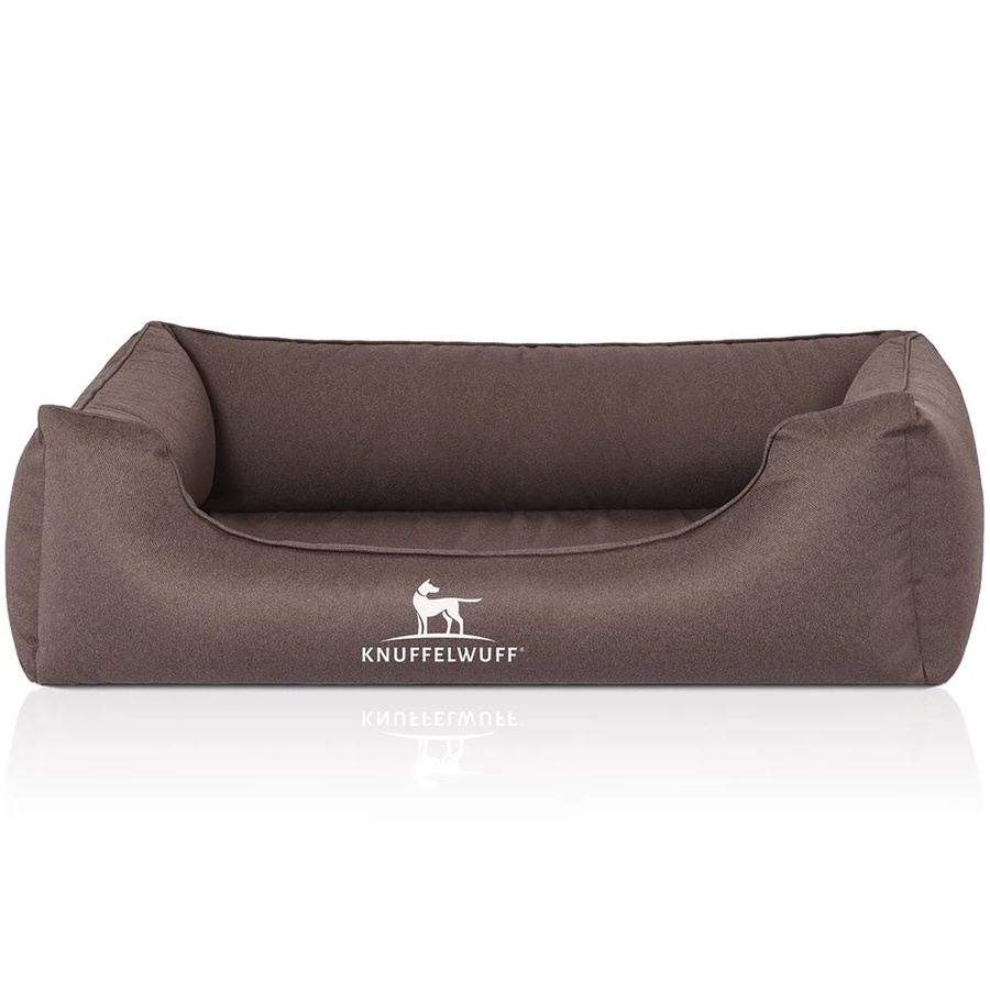 Knuffelwuff Hundebett Leon Orthopädisch aus Velours mit abnehmbarem Bezug, Grau/Braun, B: 85 cm, T: 63 cm, H: 30 cm - Bild 2