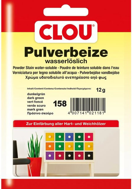 Clou Pulverbeize Dunkelgrün wasserlöslich 12 g - Bild 1