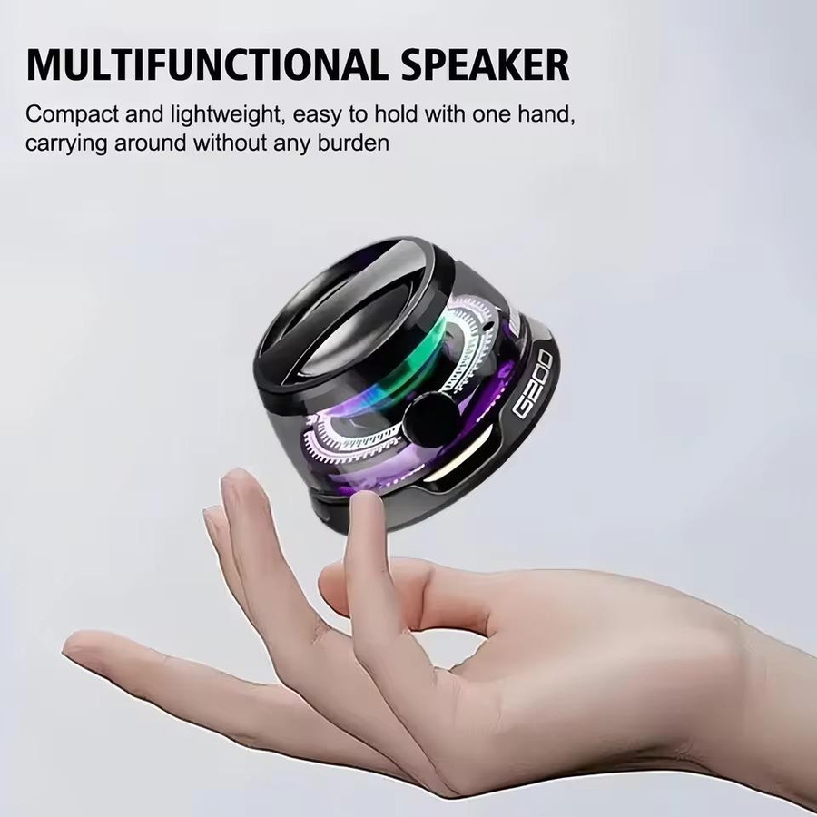 G200 Bluetooth 5.3 Mini-Lautsprecher mit RGB-Beleuchtung und Magnetfunktion, Tragbarer Multifunktions-Lautsprecher, Weiß - Bild 6