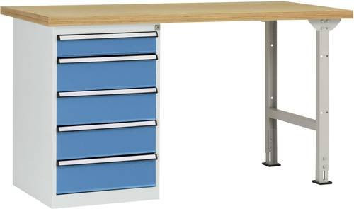 Manuflex Werkbanksystem WC5107.5012 in Licht-Blau (RAL 5012), B/T/H: 300 x 200 x 80 cm - Bild 1