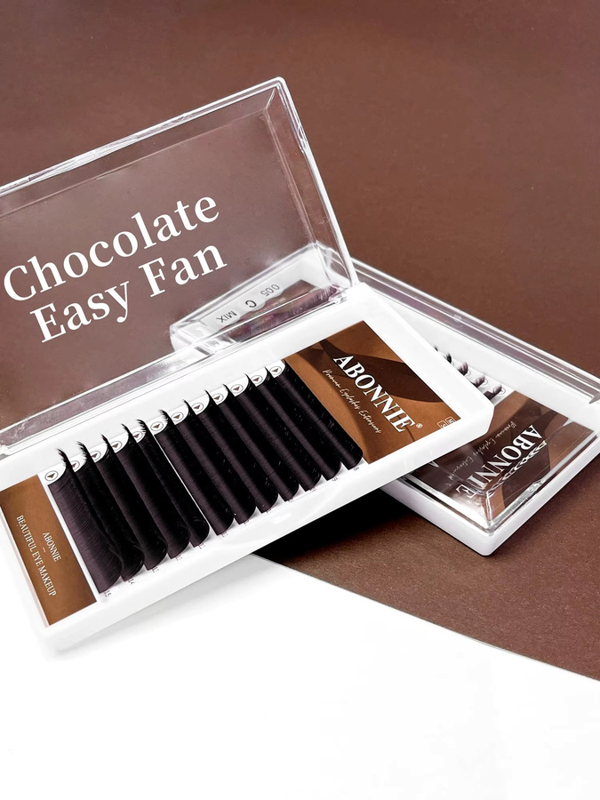 Abonnie Brown Easy Fan Wimpernverlängerungen, Dunkelbraun, Unisex - Bild 7