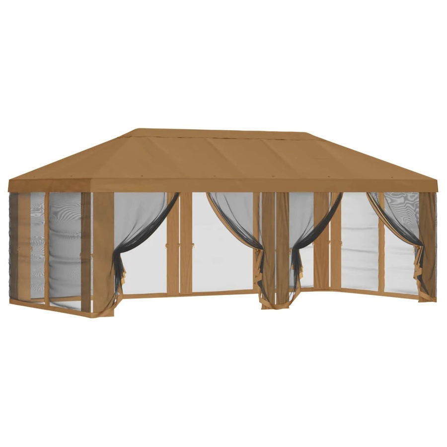 vidaXL Pavillon mit Dach und Seitenwänden aus Polyester in Beige, B: 6 m, T: 3 m - Bild 2