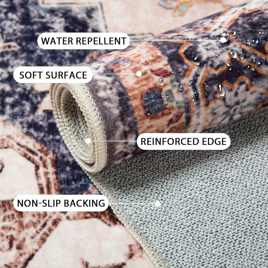 VIKAMA Weihnachts-Teppich in Grün für Wohnzimmer, Esszimmer und Schlafzimmer mit rutschfester Unterseite - Bild 1