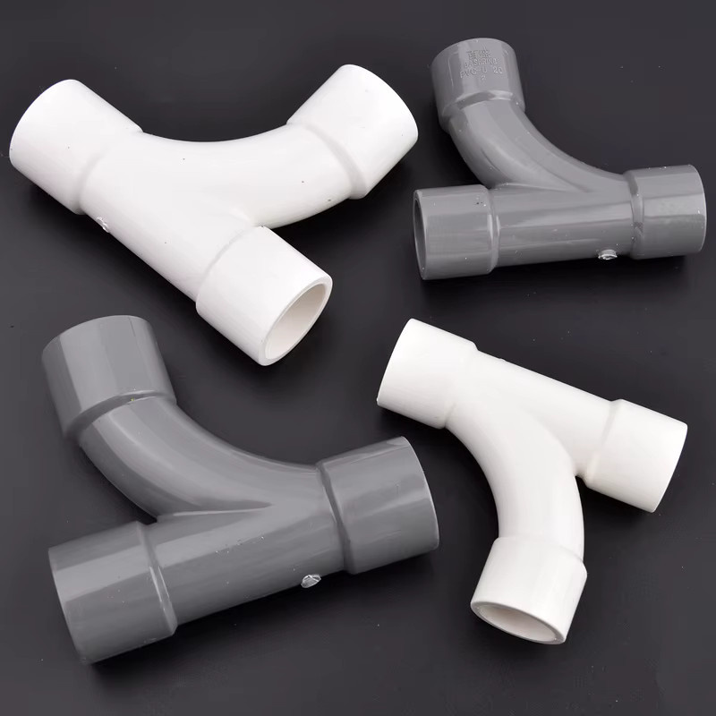 SgooHan PVC-Rohr Y-Typ-Anschluss 3-Wege-Splitter-Adapter mit 90-Grad-Winkel für Aquarium-Wasserrohrverbindungen, Grau - Bild 2