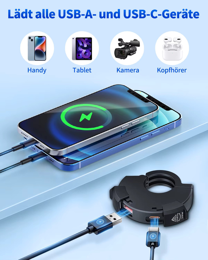 Extractme QC3.0 Motorrad USB-Schnellladegerät mit 30W Typ-C Anschluss, Wasserdichte Steckdose in Schwarz - Bild 4