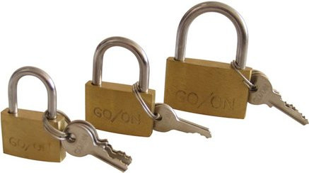 GO/ON! Vorhängeschloss-Set aus Messing und Stahl in Goldfarben - Bild 1