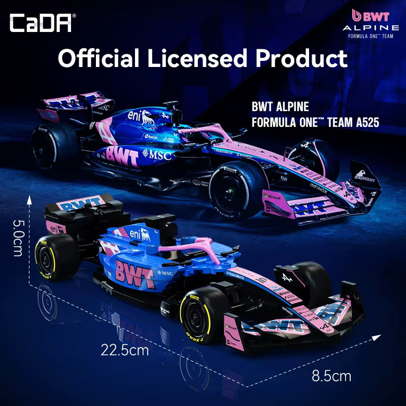 Cada 2025 Alpine F1 A525 F1 Rennwagen Nummer 43, Sportwagen Bausteine - Bild 2