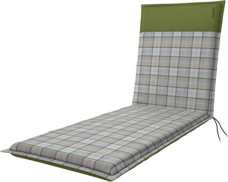 DOPPLER Auflage Casa für Gartenliegen, Uni-Muster, grau/beige/grün, Breite: 60 cm, Länge: 195 cm - Bild 1