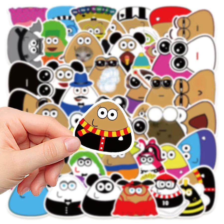 50 Stück My Pet Alien Pou Aufkleber, wasserfeste DIY Sticker in Multicolor für Scrapbooking, Telefon und Gepäck - Bild 2