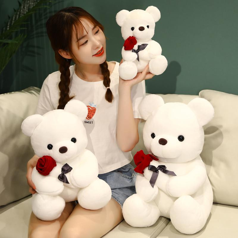 GDzaccly Kawaii Bär mit Rosen Plüschtier Stoffpuppe 45cm - Bild 5