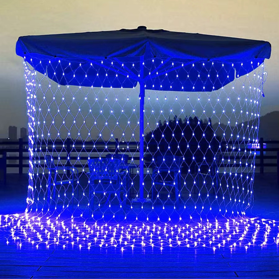 Solar LED Weihnachtsnetz Lichterkette Warmweiß für Garten Hochzeit und Party B/H: 6 x 4 m - Bild 5