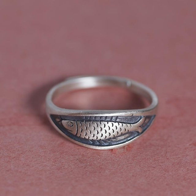 The Red Sun Ring Kupfer, Koi Fisch Design, Damen - Bild 1