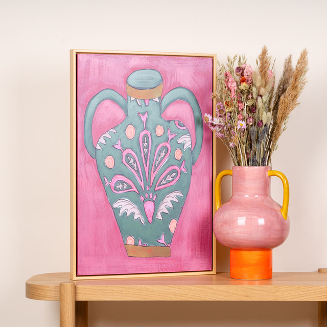 Moderne Granada Vase von BLUME2000 in Grün/Weiß - Bild 1