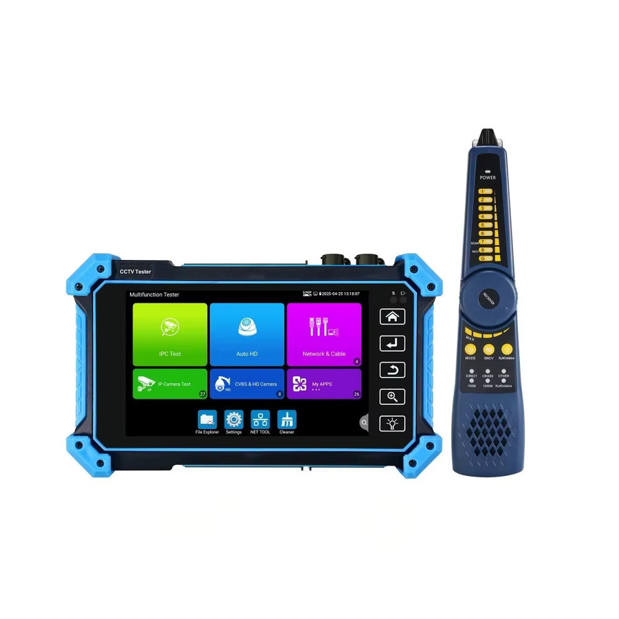 POMIACAM 5,4 Zoll IPS 8K H.265 IP und 8MP Koax Kameratester mit PoE ONVIF TDR AHD HDMI VGA Eingang für CCTV Diagnose in Blau - Bild 6