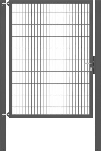 Einzeltor Flexo Plus in Anthrazit mit Pfosten, Breite: 150 cm, Höhe: 200 cm, Pfosten B/T/H: 100 x 100 x 100 cm - Bild 1
