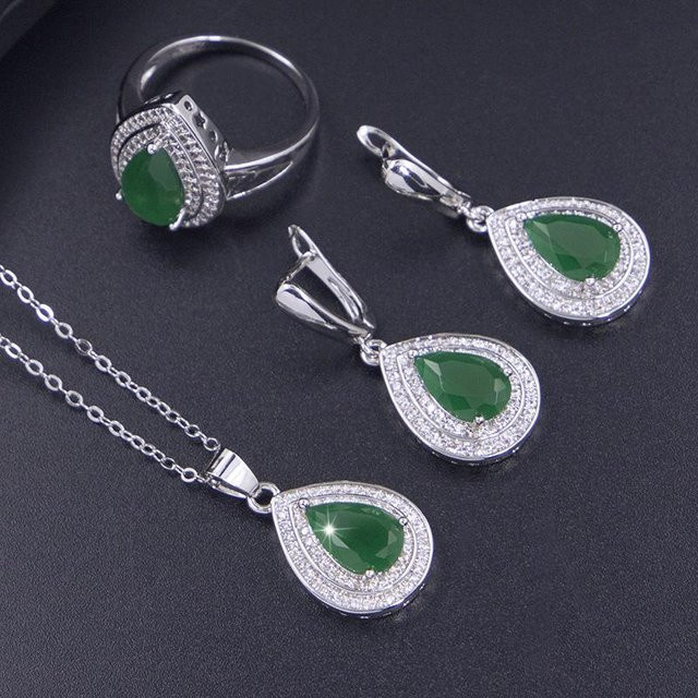 YIRAN jewelry Schmuck-Set, Kupfer, Silber, Zirkonia, Unisex, Ring Size 10 - Bild 1
