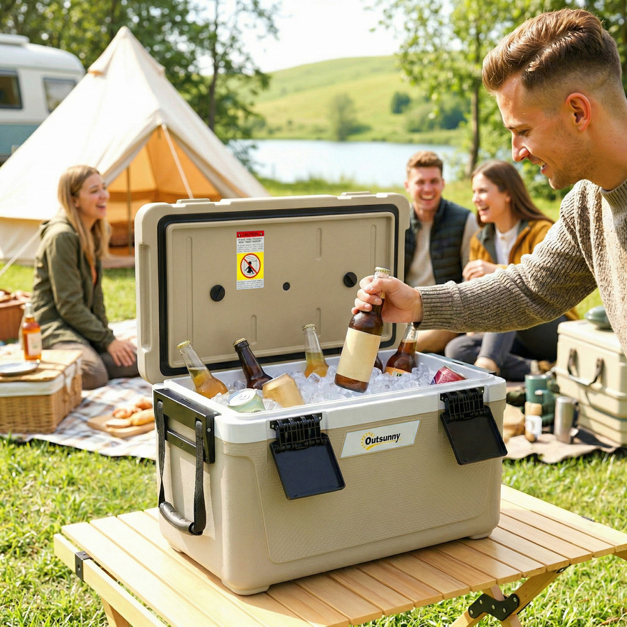 Outsunny Passive Thermobox Kühlbox mit 42,6 l Volumen und PU-Vollschaumisolierung für Camping und Picknick - Bild 2