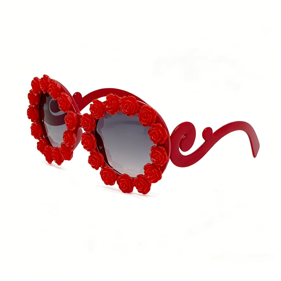 Monique Orenda Sonnenbrille, rund, Damen, Vollrand, rot, Kunststoff - Bild 2