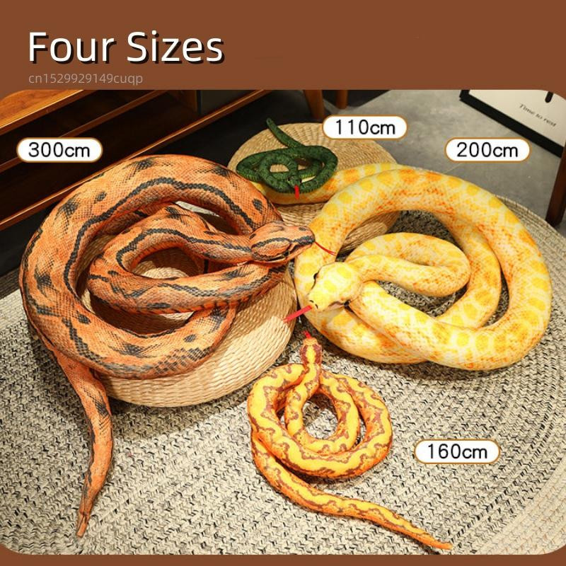GDzaccly Python-Plüschtier Schlange gelb orange grün 110cm - Bild 1