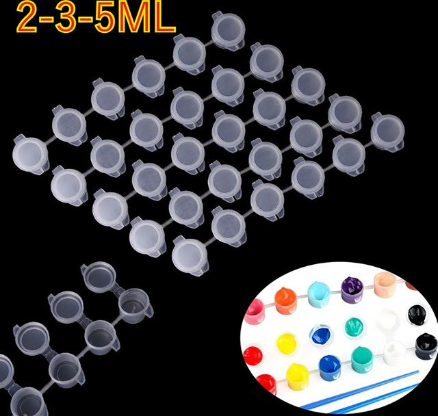10 Streifen mit je 60 Fächern leere Mini-Farbbecher-Box aus Kunststoff in Transparent für DIY und Malerei - Bild 1
