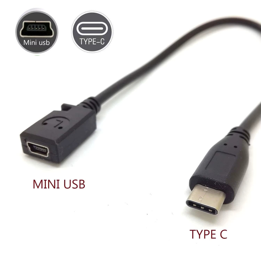 BSN USB-C auf 5-Pin-Mini-USB Adapter Kabel für Laden und Datensynchronisation, Schwarz - Bild 2