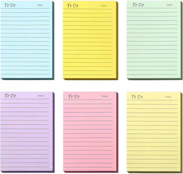 6er Set selbstklebende Haftnotizen und Notizblöcke im Morandi Color Design für Büro und Schule, Mehrfarbig - Bild 1