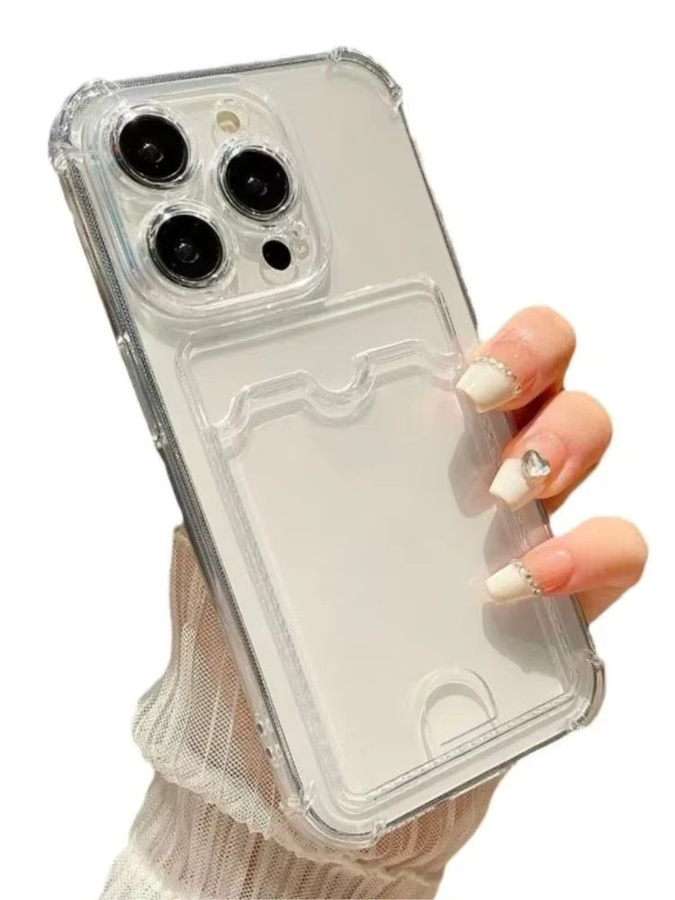 Transparente Stoßfeste Kartenhalter-Tasche für iPhone 17 16 15 14 13 12 11 Pro Max Plus XR 7 8 und 16e 17 Air - Bild 3