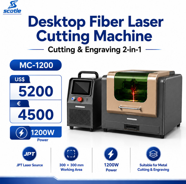 CNCZONE Desktop-Faserlaserschneidemaschine 2-in-1 mit JPT-Laserquelle zum Schneiden und Gravieren von Metallen, Schwarz, B/T/H: 65,0 x 60,0 x 47,0 cm - Bild 1