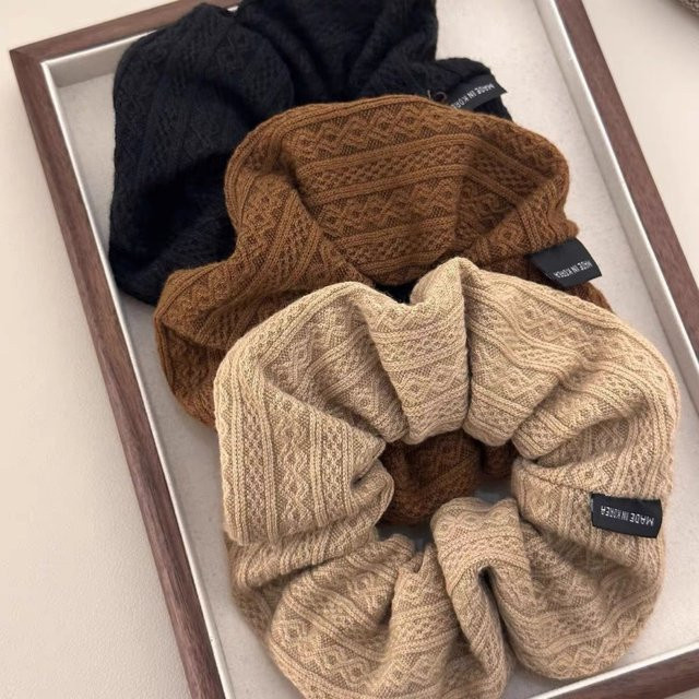 3er-Set Haar Hoops, gestrickte Textur, Koreanischer Stil, Einfarbig - Bild 1