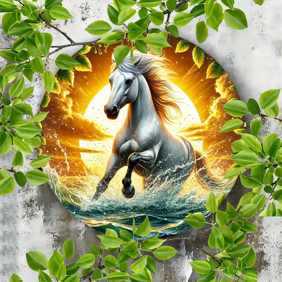 Potdemiel Wandschild Chic Running Horse aus Eisen, B/H: 20,3 x 20,3 cm - Bild 4