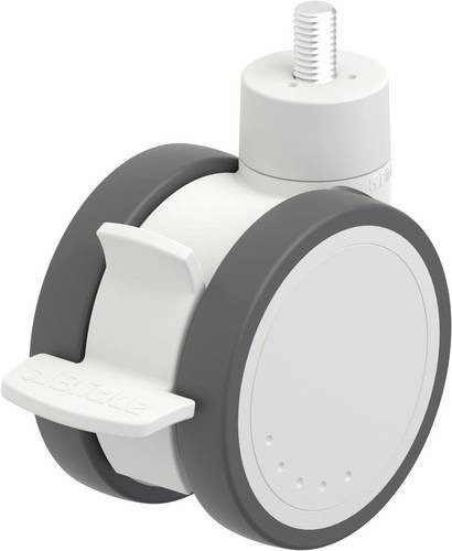 Blickle LKDH-PATH 100K-FI-GS12 Kunststoff-Doppelrolle in Grau und Weiß mit 100mm Durchmesser und 100kg Tragfähigkeit - Bild 1