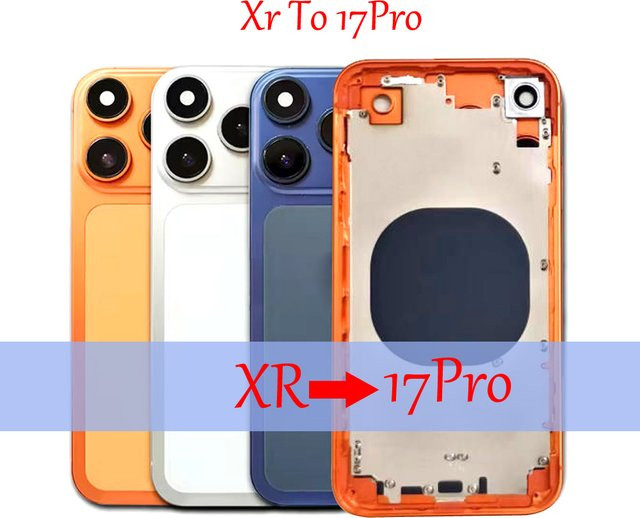 Diy-Gehäuse für Apple iPhone XR Chassis zur Umwandlung in 17Pro Backshell für die Modelle A1984, A2105, A2106, A2107 in Orange und Multicolour - Bild 1