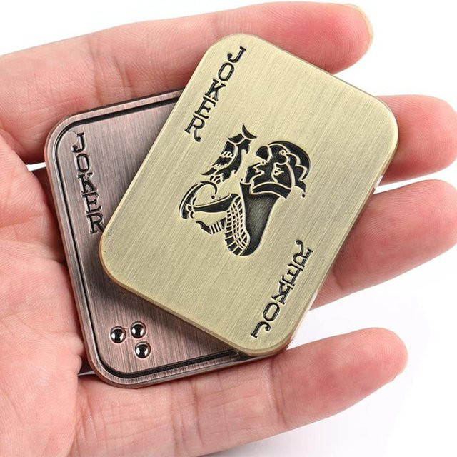 Poker Push Card, Magnetischer Metall Poker Slider, Braun - Bild 1