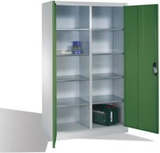 C+P Werkzeugschrank mit Drehtüren und 10 Fächern, Front Resedagrün, Korpus Lichtgrau, H x B x T: 195 x 120 x 50 cm - Bild 1