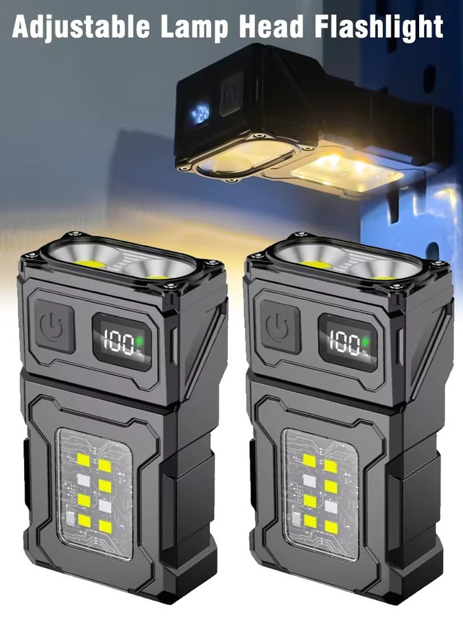 XIWANGFIRE MINI USB wiederaufladbare LED-Taschenlampe in Schwarz mit Magnet und seitlicher COB-Notbeleuchtung - Bild 7