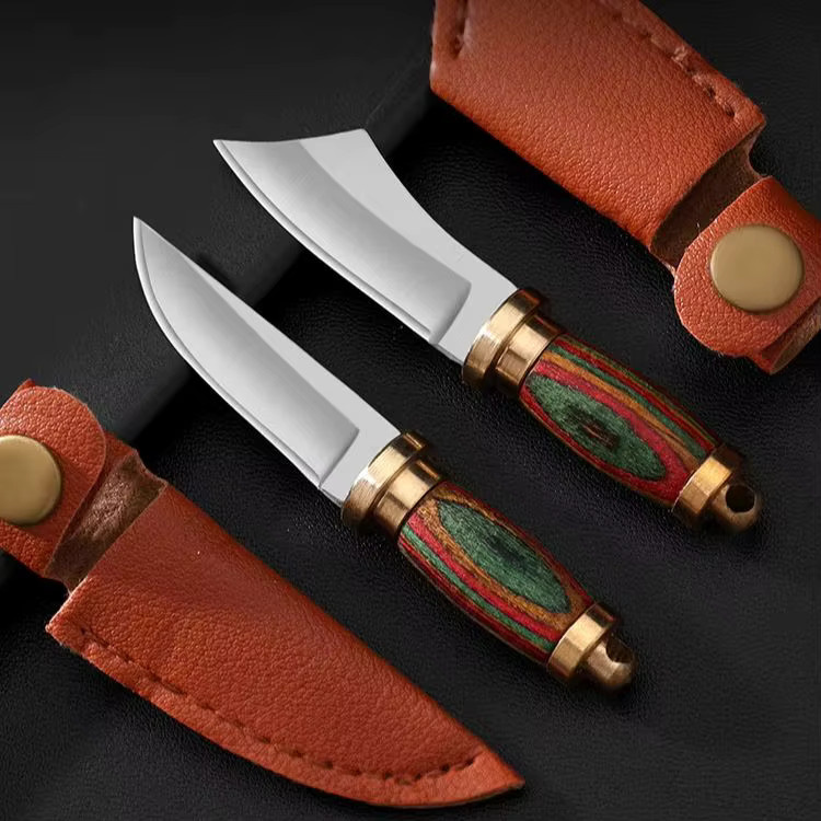 Tragbares Mini-Messing-Schlüsselanhängermesser mit farbigem Holzgriff als Taschen-Boxöffner und Entpackungswerkzeug - Bild 4