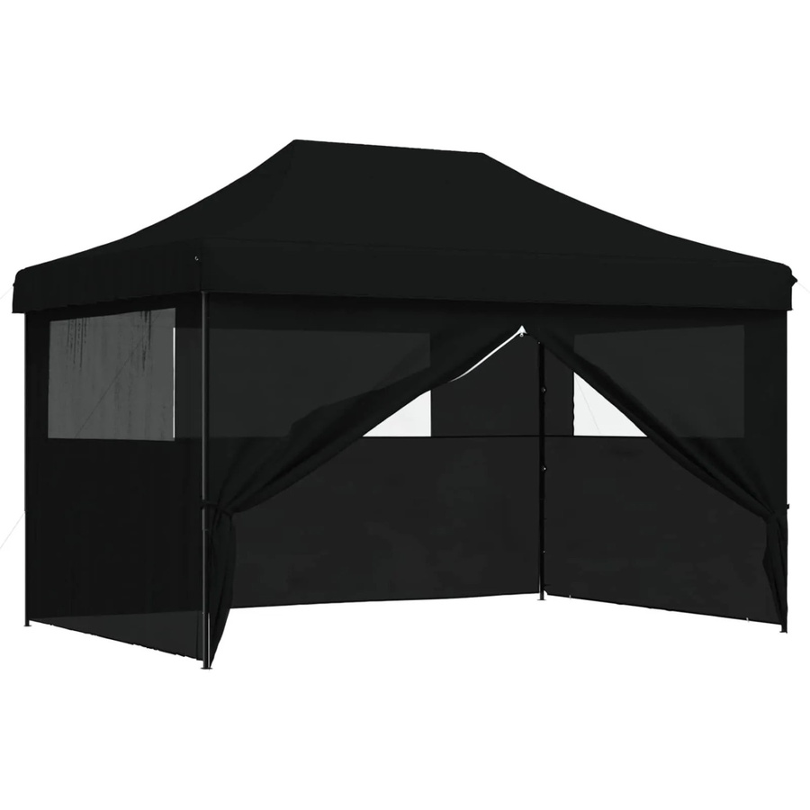 vidaXL Party-Zelt Schwarz aus Oxford-Stoff und Stahl B/T/H: 279 x 410 x 315 cm - Bild 2