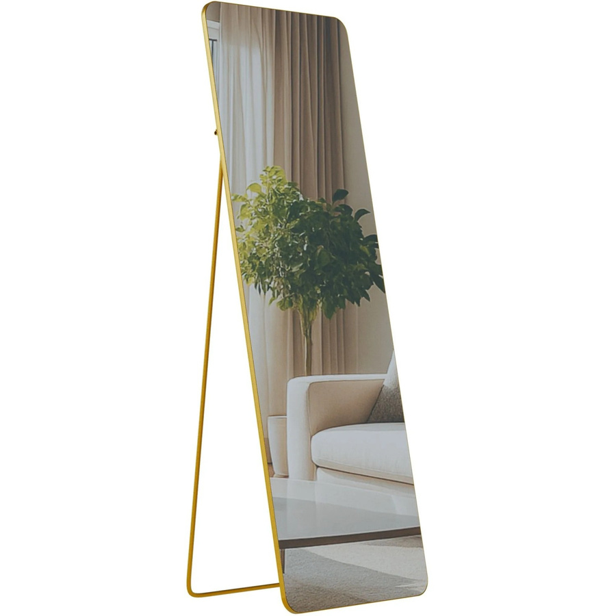 DELUKE Standspiegel MURCIA Ganzkörperspiegel freistehend in Gold mit Metallrahmen, B/T/H: 50 x 3 x 150 cm - Bild 2