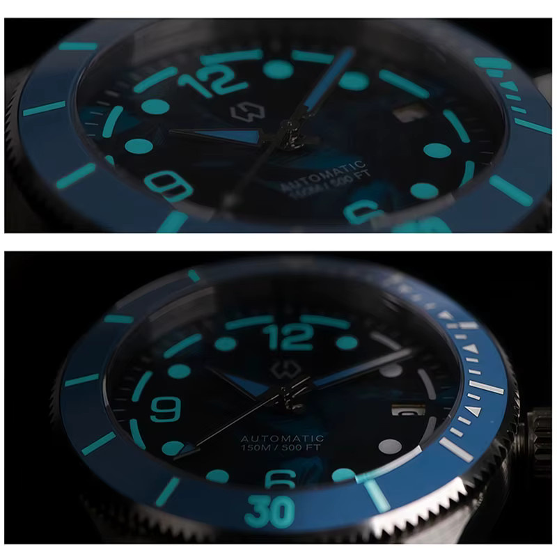 WISHDOIT Armbanduhr, Automatik, Edelstahl, Blau, Herren - Bild 5