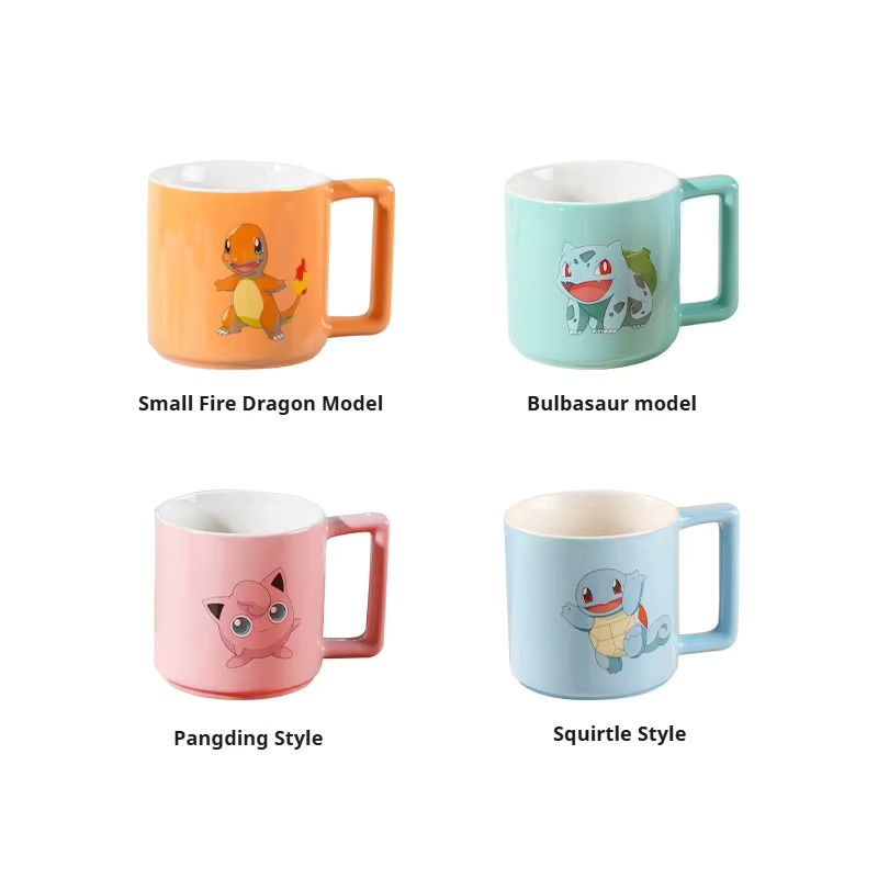 Shunxiang Pokemon Keramiktasse mit Bulbasaur, Charmander, Squirtle und Jigglypuff in Multicolour - Bild 2