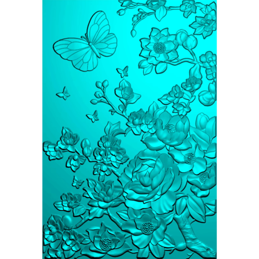 3D-geprägter Ordner Splendor zwischen Texturen Skizzen von Blumen und Schmetterlingen aus Papier - Bild 2