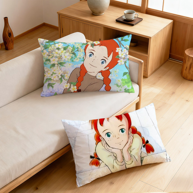 Rechteckiger Kissenbezug Anne of Green Gables im klassischen Anime-Design von Potdemiel, Mehrfarbig - Bild 1