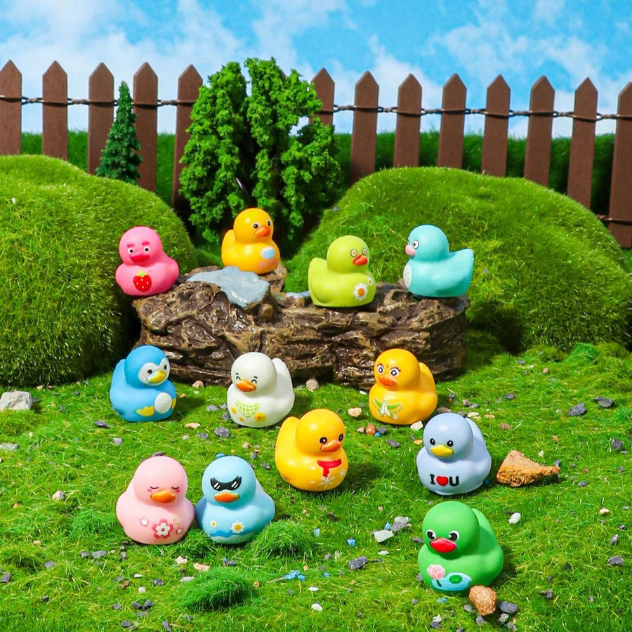 Yiran toy Mini-Entenfiguren Tier Harz Bunt 14-teiliges Set - Bild 4